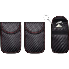 Bolsa Faraday, Funda para Llaves RFID, Estuche de Bloqueo de Señal sin Llave, Protección Antirrobo para Llaves Inteligentes de Entrada Remota para Seguridad de Coche 3 Piezas