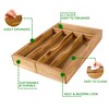oridom Expandable Acacia Kitchen Drawer Organizer for Cutlery and Utensils,