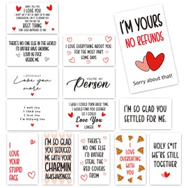 Funny Mini Anniversary Cards Love Notes Cards with Envelopes, for Valentines Day Husband Wife Him Her Boyfriend Girlfriend, Lunch Box Notes Card 14 Pcs - FS230