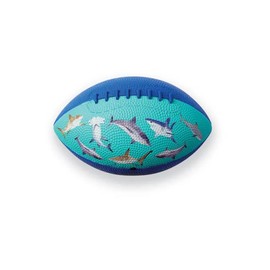 Crocodile Creek Football for Kids Ages 3 and Up - Inflatable Ball for Flag Football Games and Outdoor Sports - Made from Rubber - Sharks - 8-inch Length