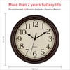Foxtop Retro Silent Non-Ticking Round Classic Clock Quartz Decorative Battery