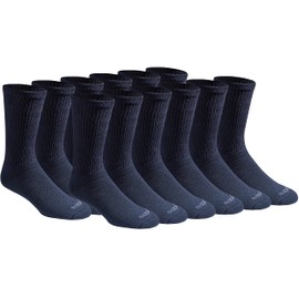 Dickies Dri-tech Essential - Calcetines para hombre, con control de humedad, paquete múltiple, Essential Worker Navy (12 Pares), Large