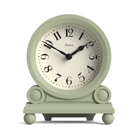 Jones Clocks® Maida Vale mantel clock | Small traditional desk clock | Sage green | Pretty & charming ideal for mantelpiece, bookshelf or bedside