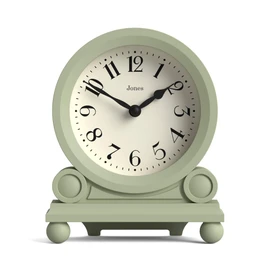 Jones Clocks® Maida Vale mantel clock | Small traditional desk clock | Sage green | Pretty & charming ideal for mantelpiece, bookshelf or bedside