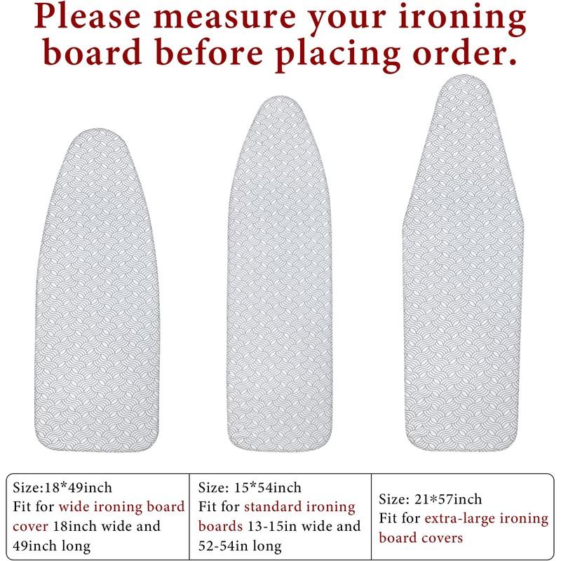 Extra-Wide Ironing Board Cover and Pad Replacement with Scorch and