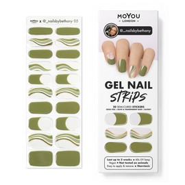 MOYOU LONDON NailsbyBethany 05 Semi-Cured UV Gel Strips - Pack of 20 - UV Hardening for Manicure in Salon Quality