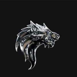 Motorcycle Emblem Sticker Car Deco Tuning Wolf Chrome / 오토바이 엠블럼 스티커 자동차 데코 튜닝 늑대 크롬