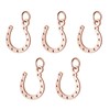 DICOSMETIC 5pcs Stainless Steel Rose Gold U Shaped Charm Lucky