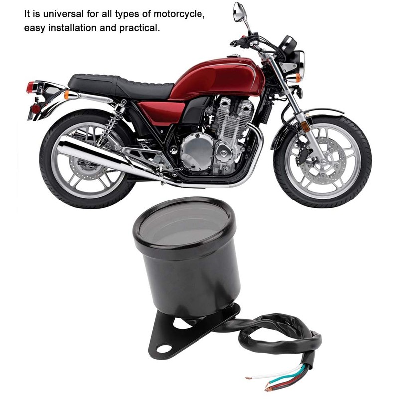 Akozon Tachometer Motorcycle LCD Meter Tachometer Gauge Odometer Speedometer 0-199km/h