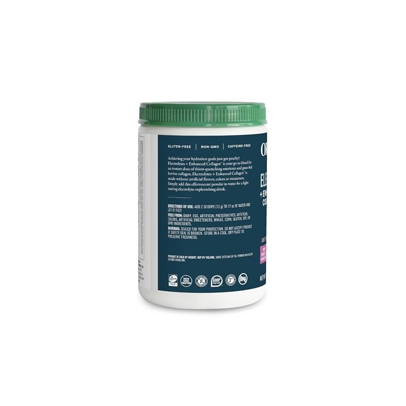 Organika Electrolitos con Colágeno Hidrolizado Sabor Fresa Durazno 360 g