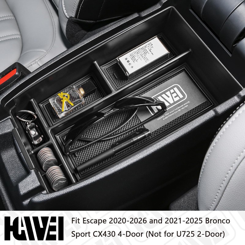 HGWEI Center Console Organizer Compatible with Ford Escape 2020-2026/Bronco Sport