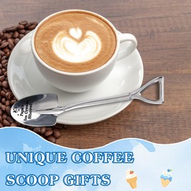 2Pcs Gifts for Papa Dad Birthday Christmas Gifts Funny Ice Cream Shovel Coffee Scoop Unique Fathers Day Present from Daughter Son Cool Gifts for Dad Love You More Papa Stocking Stuffers Small Gifts