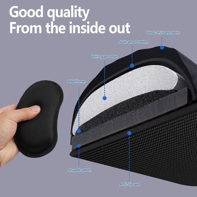 Mouse Wrist Rest, Ergonomic Black Memory Foam Non-Slip for Wrist