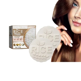 Dyceittdia 2 x rice shampoo soap, rice anti-fall shampoo soap, anti-hair loss shampoo soap, cleansing hair, nourishing hair roots, hair care, hair growth hair treatment, 2 pieces x 100 g, soap