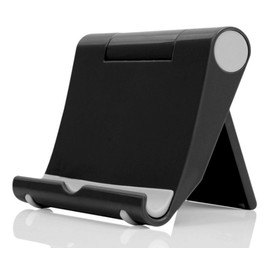 Pokanic Cell Phone Multi-Angle Stand Holder Mount Cradle Organizer Charger Station Tablet Desktop Bed Office School Kitchen Travel Foldable Portable Adjustable Universal Smartphones (Black)