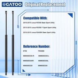 Rear Liftgate Hatch Tailgate Struts Lift Supports Shocks Spring Compatible with Lexus RX350 2010 2011 2012 2013 2014 2015, Lexus RX450h 10-15, Replace 6756 PM3066 689500E030(2 Pcs Set)