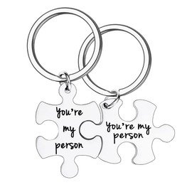Xiyantiji Matching Keychains for Couples Puzzle Keychain for Boyfriend Girlfriend Birthday Christmas Gifts for Husband Wife, Best Friend Keychain Gift Set of 2 - You re My Person Keychain