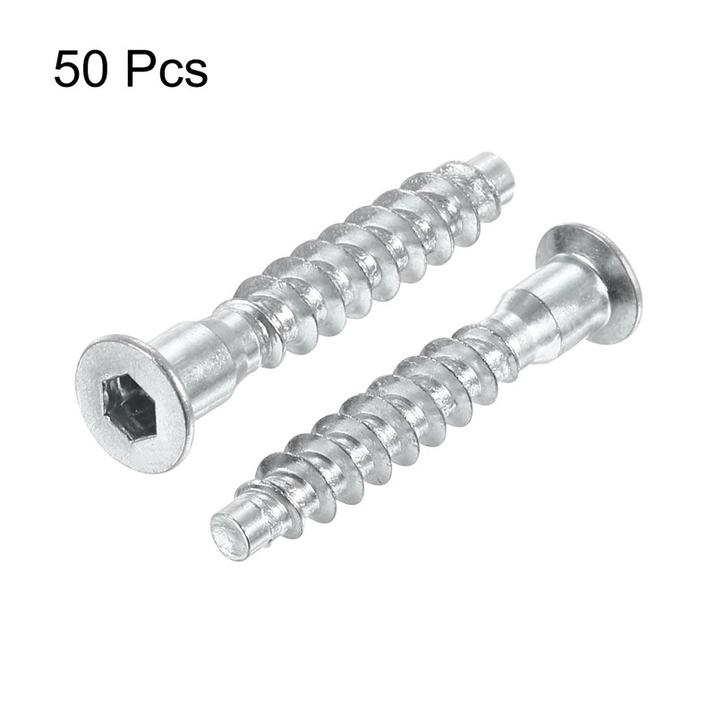 sourcing map 50Pcs M5x30mm Hex Socket Countersunk Head Self Tapping