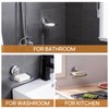 LEVERLOC Chrome Suction Cup Soap Dish Holder for Shower Wall