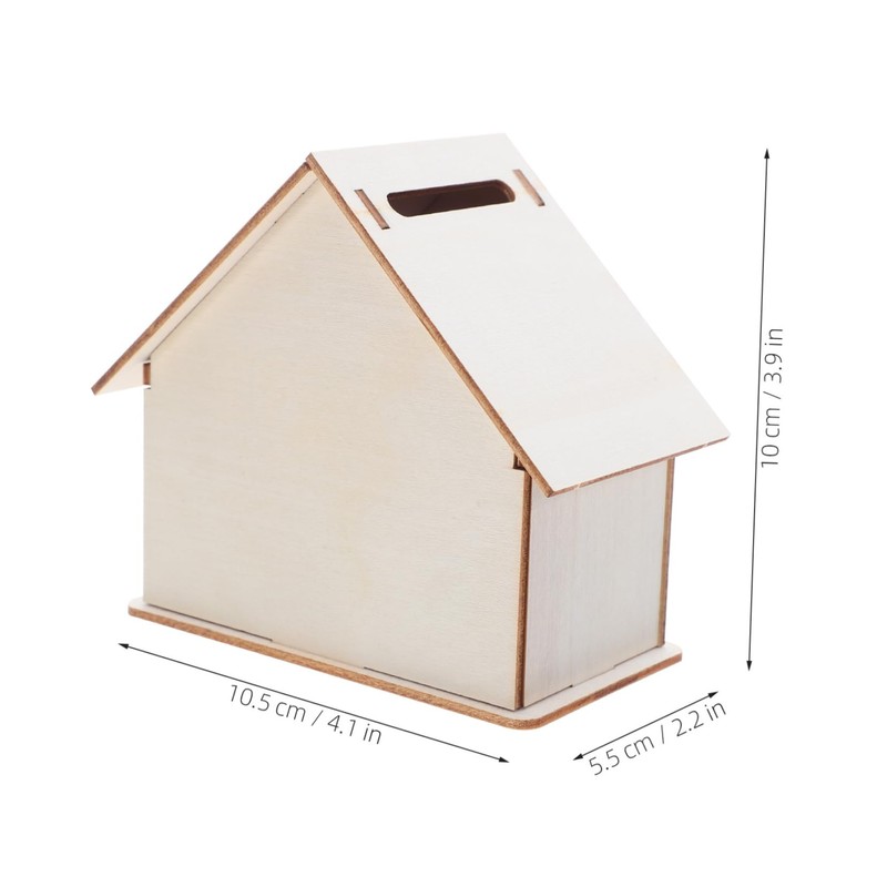 Kisangel 10PCS Wooden House Craft Piggy Bank Kit Unfinished DIY