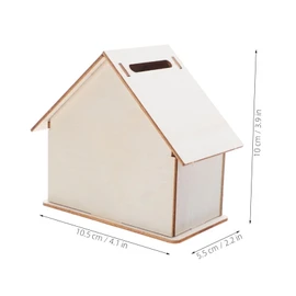 Kisangel 10PCS Wooden House Craft Piggy Bank Kit Unfinished DIY Savings Bank for Wooden Material for Creative Decoration and Artistic Development