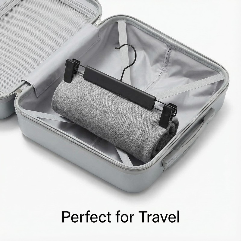 10 Pack Space-Saving Non-Slip Trouser Hangers, Thickened Plastic 360° Swivel