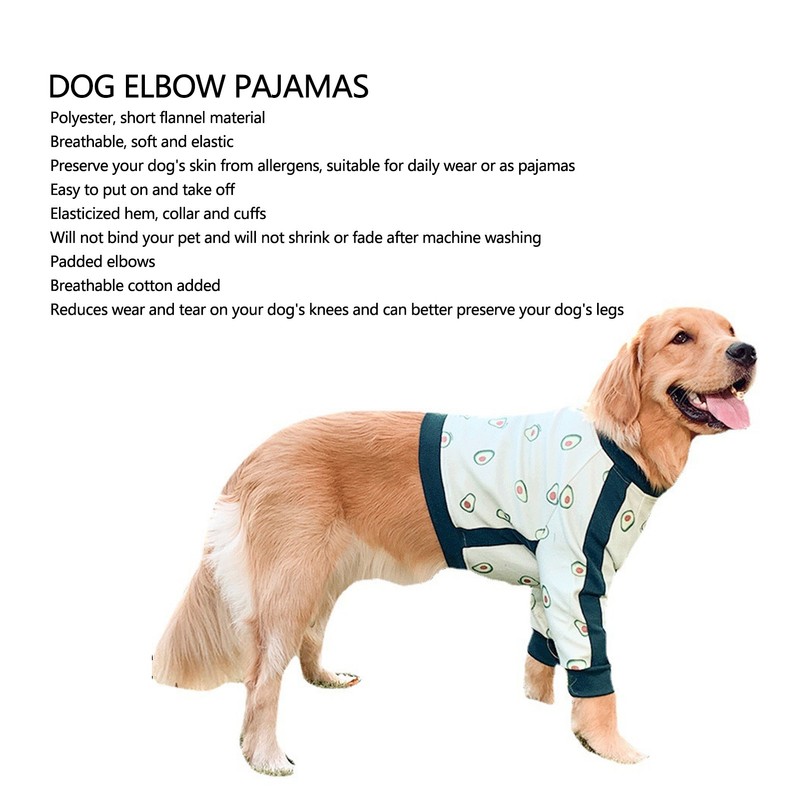 Pet Long Sleeve Pajamas Breathable Soft Elastic Cute Avocado Print