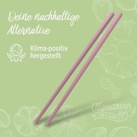 elastoREuse - Chopsticks Dishwasher Safe Made of BPA Free Plastic in Set of 2 - Chopsticks to Go 25 cm for Asian Food such as Sushi, Dumplings, Fried Rice etc. - Chopsticks for Eating (Red)