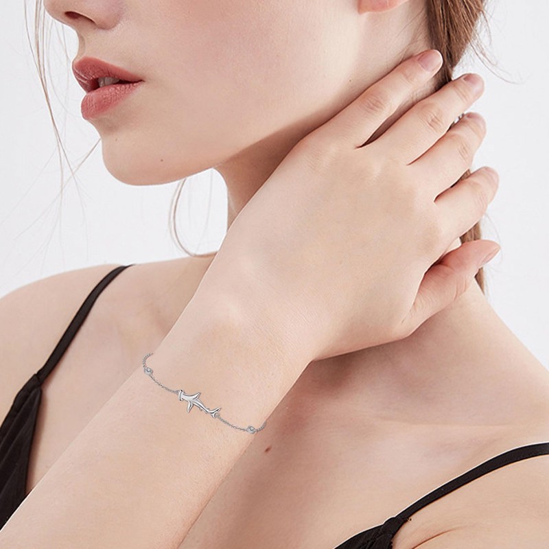 YAFEINI Hammerhead Shark Bracelet 925 Sterling Silver Shark Bracelet Jewelry