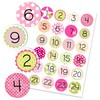 Papierdrachen 24 Adventskalender Zahlenaufkleber - Nr 14 - Sticker 4cm