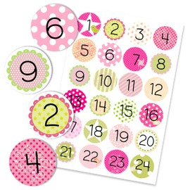 Papierdrachen 24 Adventskalender Zahlenaufkleber - Nr 14 - Sticker 4cm - zum Basteln und Dekorieren