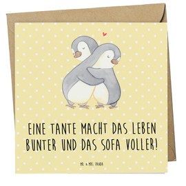 Mr. & Mrs. Panda Deluxe Karte Bunte Tante - Geschenk, Leben, Geburtstagskarte, Liebe, Verwandte, Einladungskarte, Weihnachten, Glückwunschkarte,