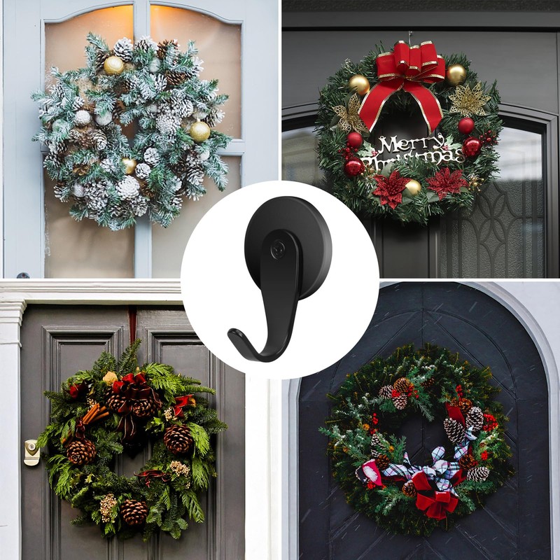 Simporlor 2/4 Magnetic Wreath Hanger, Heavy Duty Magnetic Hooks,Pattern 2