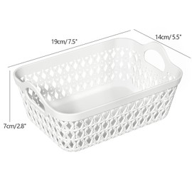 Tyminin Plastic Storage Baskets with Handles, Set of 12 Mini Basket Tray