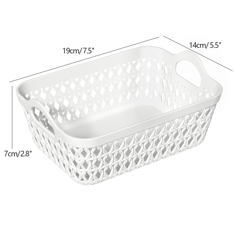 Tyminin Plastic Storage Baskets with Handles, Set of 12 Mini
