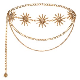 Scarlet Darkness Women Concho Belts Renaissance Western Cowgirl Chain Dress Belts Sun S