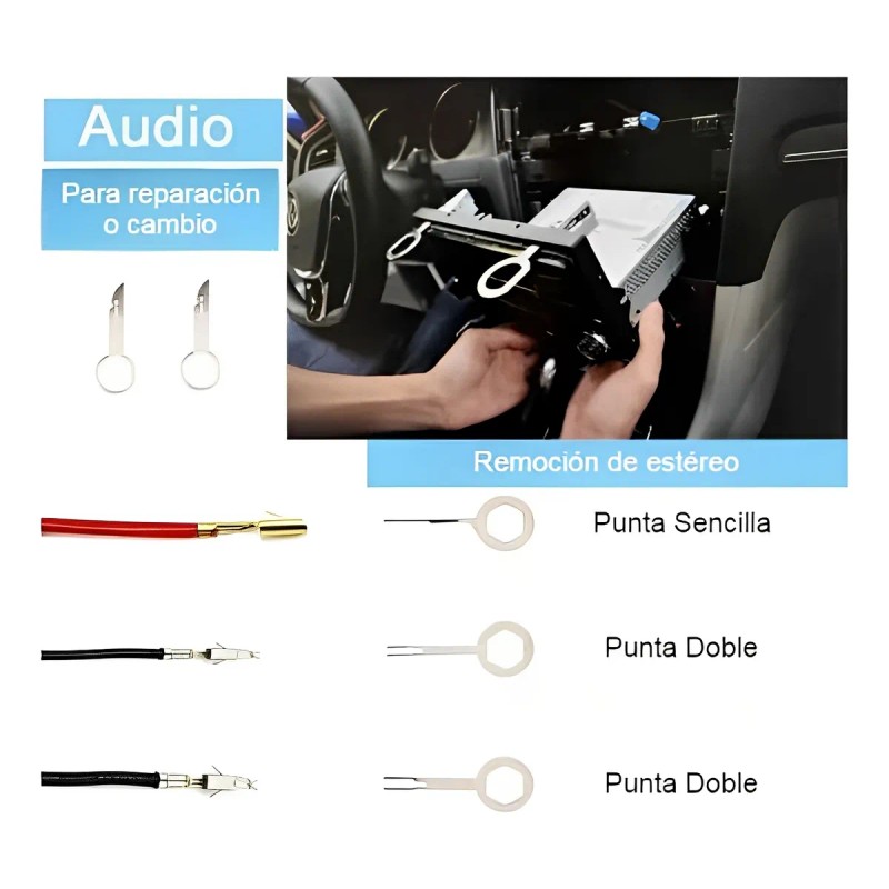 Kit Herramientas Desmontaje Molduras Auto Faros Estereo 19pz