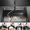 ARTLINE Black Kitchen Sink, Stainless Steel Single Bowl Sink, Drop