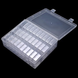 Rolabling Clear Plastic Bead Organizer Box with Hinged Lids Jewelry Storage Containers for Beading DIY Nail Decoration Diamond Painting Small Parts Organizer Portable Craft Supply Case (clear 30pcs)