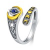 HUKKUN Evil Eye Ring Sterling Silver Evil Eye Spoon Ring