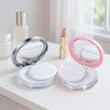 2-Pack Refillable Loose Powder Container with Puff & Mirror -
