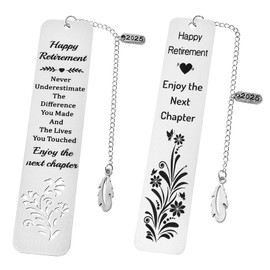 Snylcce 2-Pack Retirement Gifts for Women & Men Thoughtful Teacher Retirement Bookmark with Butterfly Pendant - Celebrate to Next Chapter in Style - Perfect Gift for Their New Journey