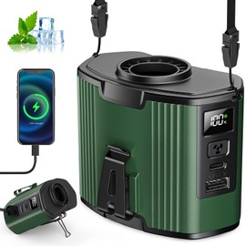 【17000Rpm】Portable Waist Fan Rechargeable, 10 Speeds Personal Wearable Body Fans,40Hours Run-Time, High Speed Turbo Motor,3-In-1 Portable Neck Fans, Clip On Belt Fan for Camping,Outdoor,Jobsite,Travel