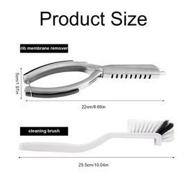 lasuroa Rib Membrane Remover, Stainless Steel Rib Prep Tool with Brush for Grilling Ergonomic Design for Easy Removal Professional BBQ Accessories