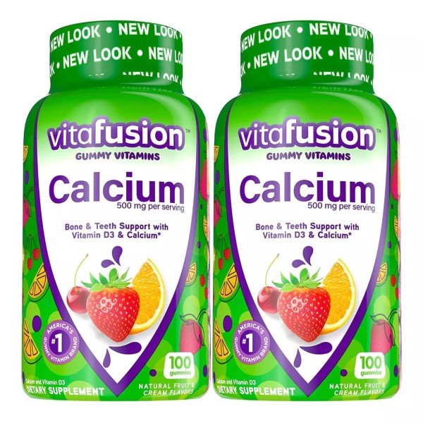 Vitafusion 200 Gomitas Calcio Calcium + Vitamina D3 P/ Huesos Y Dientes