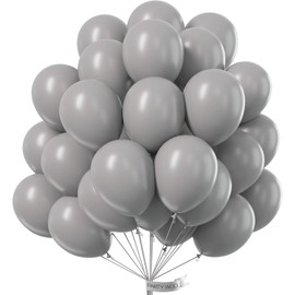 PartyWoo Gray Balloons 50 pcs 12 Inch Matte Grey Latex Helium Balloons for Baby Shower Gender Reveal Graduation Woodland Wedding Anniversary Elephant Birthday Party Decorations Gray-Y71