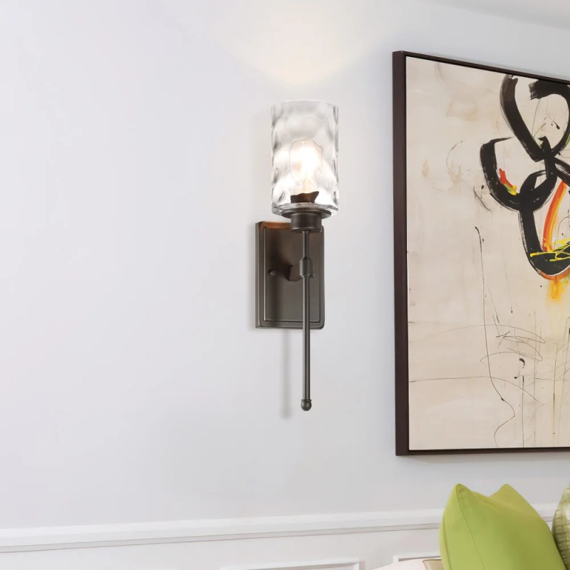 Wall Light 1 Light Wall Sconce With Glass Lampshade Classic