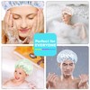 5 Stück Exquisite wasserdichte Duschhaube für Damen, Elastische und Wiederverwendbare