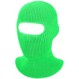 SATINIOR 1 Hole Ski Mask Winter Knitted Balaclava Warm Full Face Mask Windproof Head Cover for Men Women Sports Outdoor(Medium,Fluorescent Green)