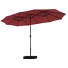 PHI VILLA 15ft Large Patio Umbrella with Base, Double-sided Outdoor